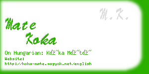 mate koka business card